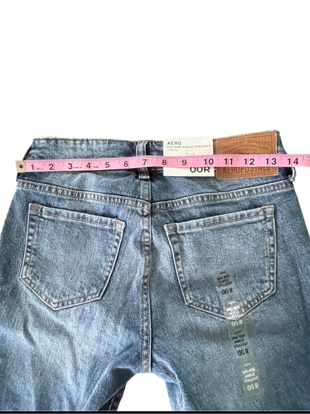 Aeropostale Mid Rise Ankle Straight Blue Jeans - Picture 8 of 12